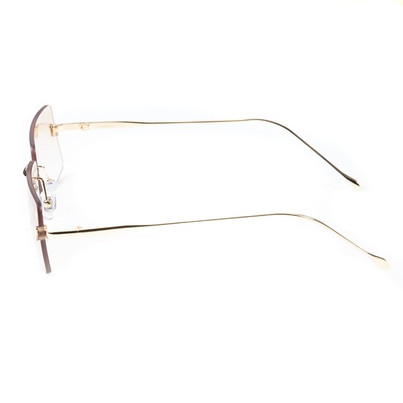 Apricot Pink Gradient Tint Rimless Sunglasses - Picture 6 of 6